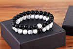 2 Piece Set - Couples, Distance, Friendship Natural Stone Bracelets - Stones & Vine