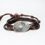 Boho Natural Stone Labradorite Rope Wrap Bracelet - Stones & Vine