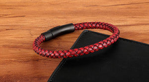 Men's Hand-woven Leather Bracelet - Stones & Vine