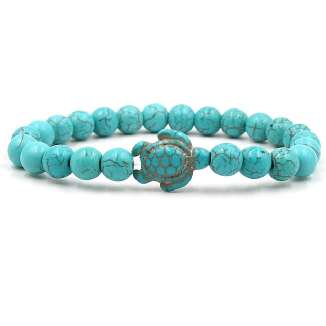 Turquoises Turtle Stone Bracelet Charm Beads Yoga Bracelets - Stones & Vine