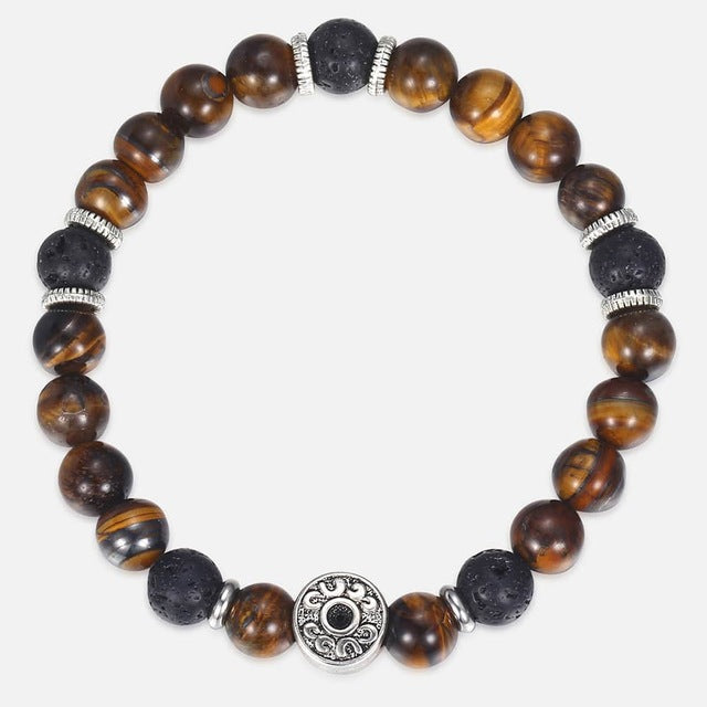 Unique Tiger Eye Stone Bracelet with Charm - Stones & Vine