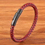 Men's Hand-woven Leather Bracelet - Stones & Vine