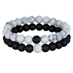 2 Piece Set - Couples, Distance, Friendship Natural Stone Bracelets - Stones & Vine