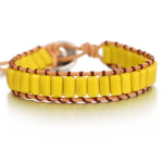 Chakra Multi Color Natural Stone Tube Beads Leather Wrap Bracelet