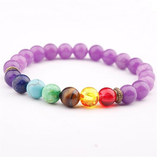 7 Chakra Yoga Stone Bracelet - Stones & Vine