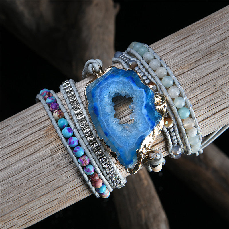 Boho Natural Stones Charm Wrap Bracelets - Stones & Vine