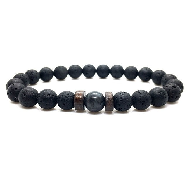 Moonstone Tibetan Lava Stone Diffuser Bead Bracelet