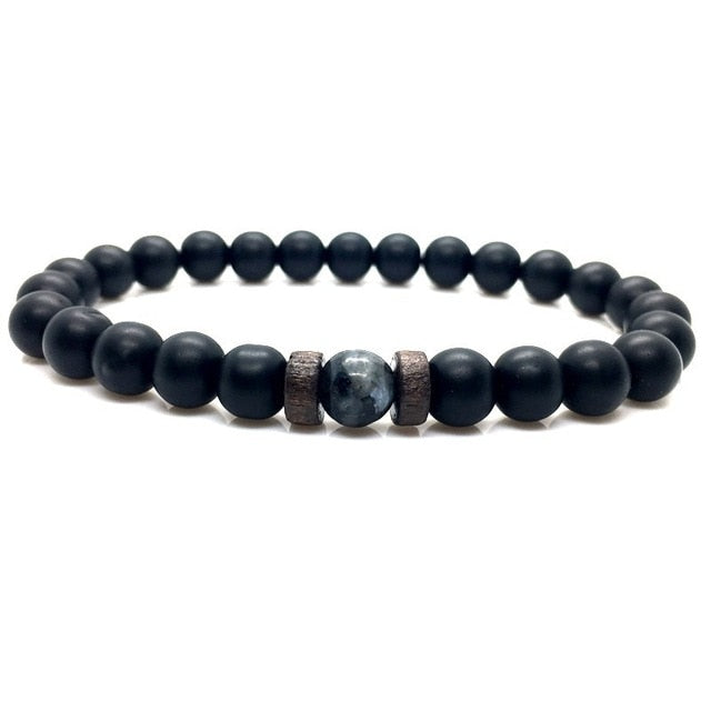 Moonstone Tibetan Lava Stone Diffuser Bead Bracelet