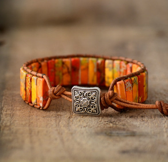 Unisex Bohemian Tube Leather Wrap Bracelet