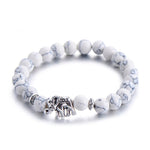 Elephant Charm Natural Stone Beads Bracelet - Stones & Vine