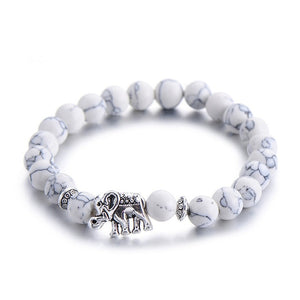 Buddha Charm/Elephant Natural Stone Bracelet - Stones & Vine