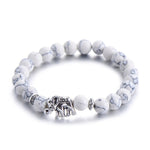 Elephant Charm Natural Stone Beads Bracelet - Stones & Vine