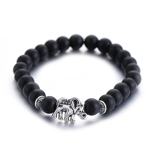 Buddha Charm/Elephant Natural Stone Bracelet - Stones & Vine