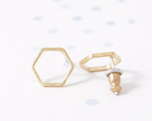 Hexagon Stud Earrings - Stones & Vine