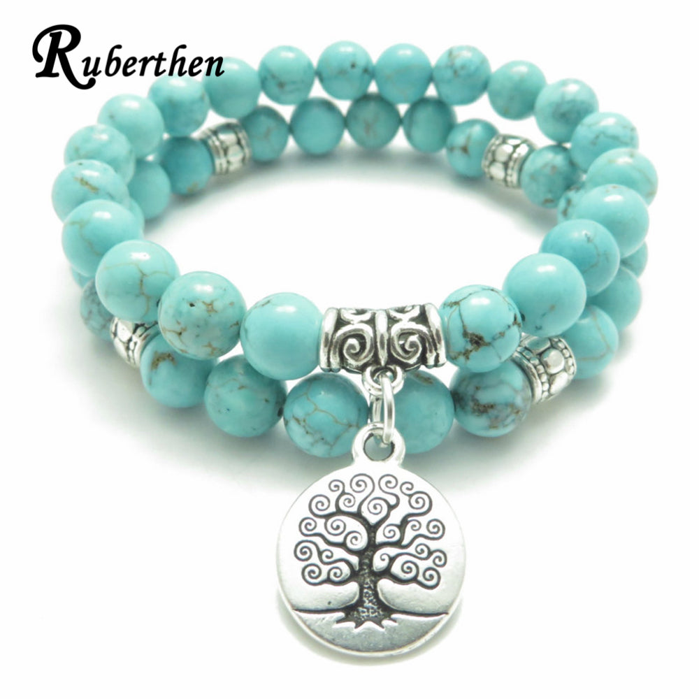 Tree of Life Yoga Stone Healing Mala and Bracelet - Stones & Vine