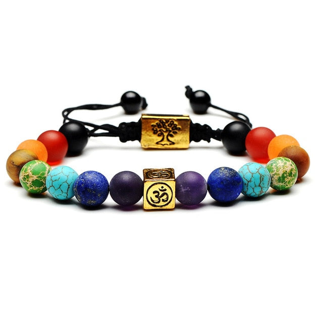 7 Chakra Tree Of Life Charm Bracelet - Stones & Vine