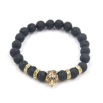 Leopard Charm Matte Black Onyx Beads Bracelets - Stones & Vine