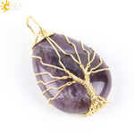 Tree of Life Wire Wrap Necklace & Pendant - Stones & Vine