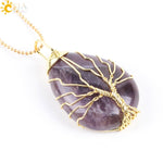 Tree of Life Wire Wrap Necklace & Pendant - Stones & Vine