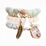 BOJIU Women Bracelet Set - Stones & Vine