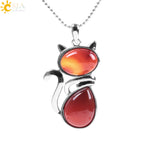 Women's Natural Stone Kitty Pendant - Stones & Vine