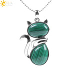 Women's Natural Stone Kitty Pendant - Stones & Vine