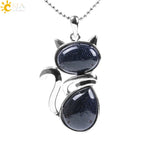 Women's Natural Stone Kitty Pendant - Stones & Vine