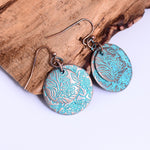 Retro Flowers Brincos Antique Bronze Vintage Earrings - Stones & Vine