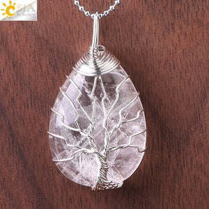 Tree of Life Wire Wrap Necklace & Pendant - Stones & Vine