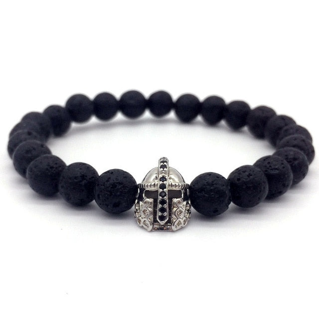 Lava Stone Crown & Helmet Charm Bracelets - Stones & Vine