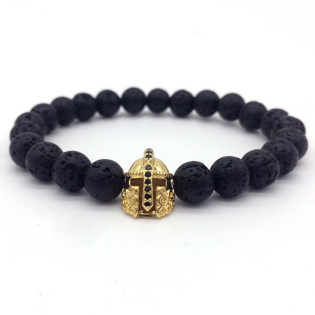 Lava Stone Crown & Helmet Charm Bracelets - Stones & Vine