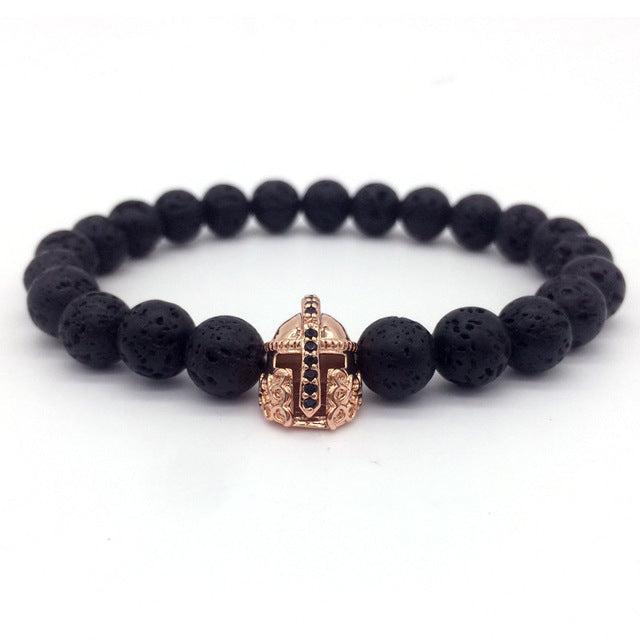 Lava Stone Crown & Helmet Charm Bracelets - Stones & Vine