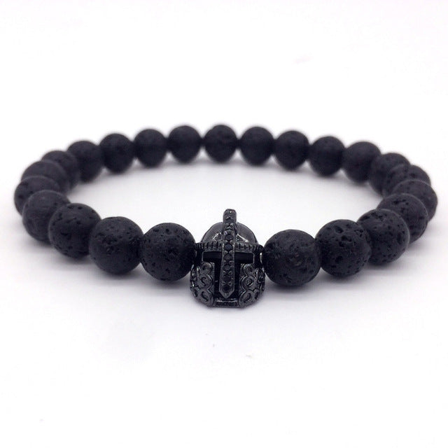 Lava Stone Crown & Helmet Charm Bracelets - Stones & Vine