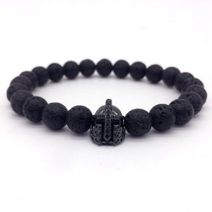 Lava Stone Crown & Helmet Charm Bracelets - Stones & Vine