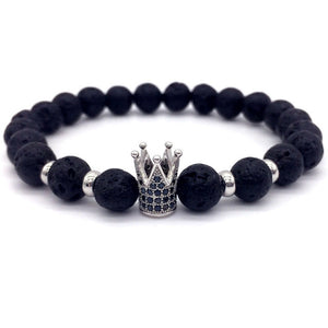 Lava Stone Crown & Helmet Charm Bracelets - Stones & Vine