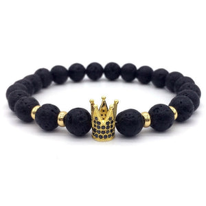 Lava Stone Crown & Helmet Charm Bracelets - Stones & Vine