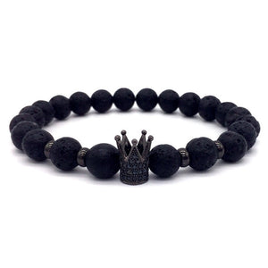 Lava Stone Crown & Helmet Charm Bracelets - Stones & Vine