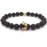 Lava Stone Crown & Helmet Charm Bracelets - Stones & Vine