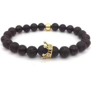 Lava Stone Crown & Helmet Charm Bracelets - Stones & Vine