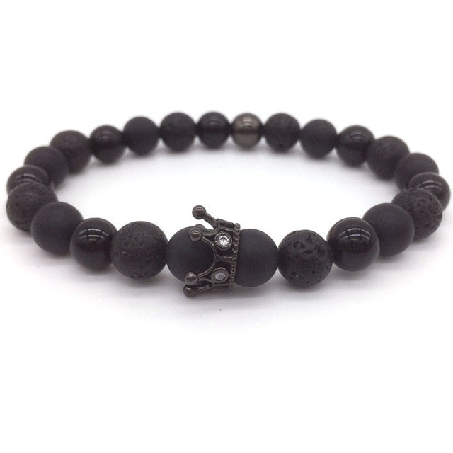 Lava Stone Crown & Helmet Charm Bracelets - Stones & Vine