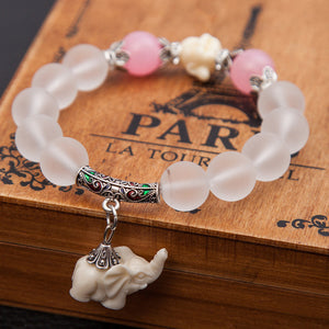 Elephant Charm Bead Bracelet - Stones & Vine