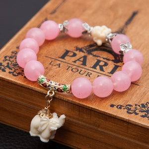 Elephant Charm Bead Bracelet - Stones & Vine