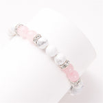 White & Pink Stone Beads Bracelets - Stones & Vine