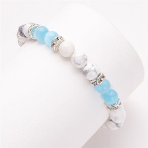 White & Pink Stone Beads Bracelets - Stones & Vine