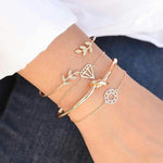 4 Piece Bohemian Bracelets Set - Stones & Vine