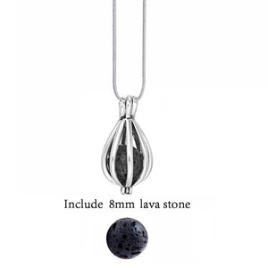 Lava Stone Aromatherapy Vintage Necklace Locket - Stones & Vine