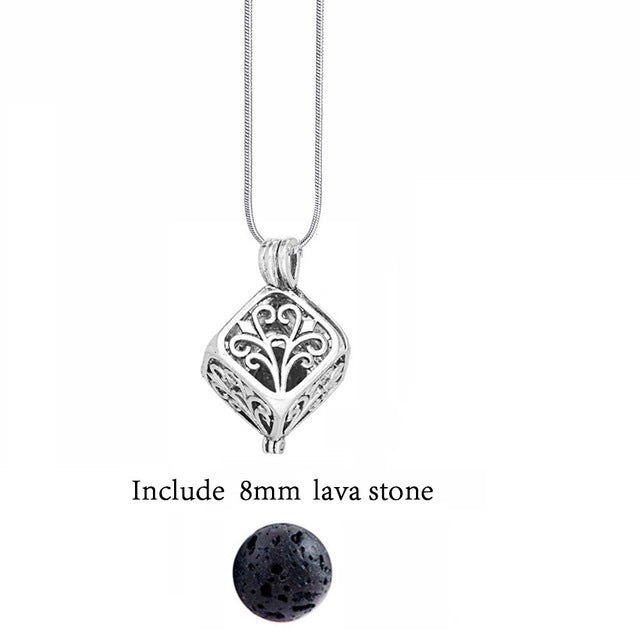 Lava Stone Aromatherapy Vintage Necklace Locket - Stones & Vine