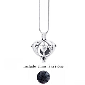 Lava Stone Aromatherapy Vintage Necklace Locket - Stones & Vine