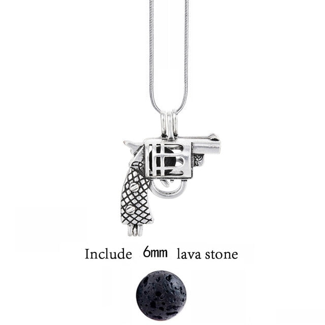 Lava Stone Aromatherapy Vintage Necklace Locket - Stones & Vine