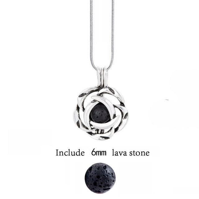 Lava Stone Aromatherapy Vintage Necklace Locket - Stones & Vine